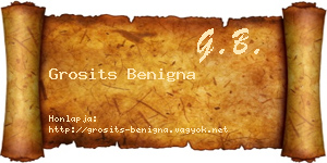 Grosits Benigna névjegykártya